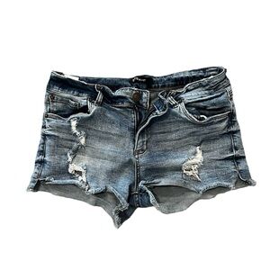 STS Blue Aubrey Mid Rise Frayed Hem Jean Shorts